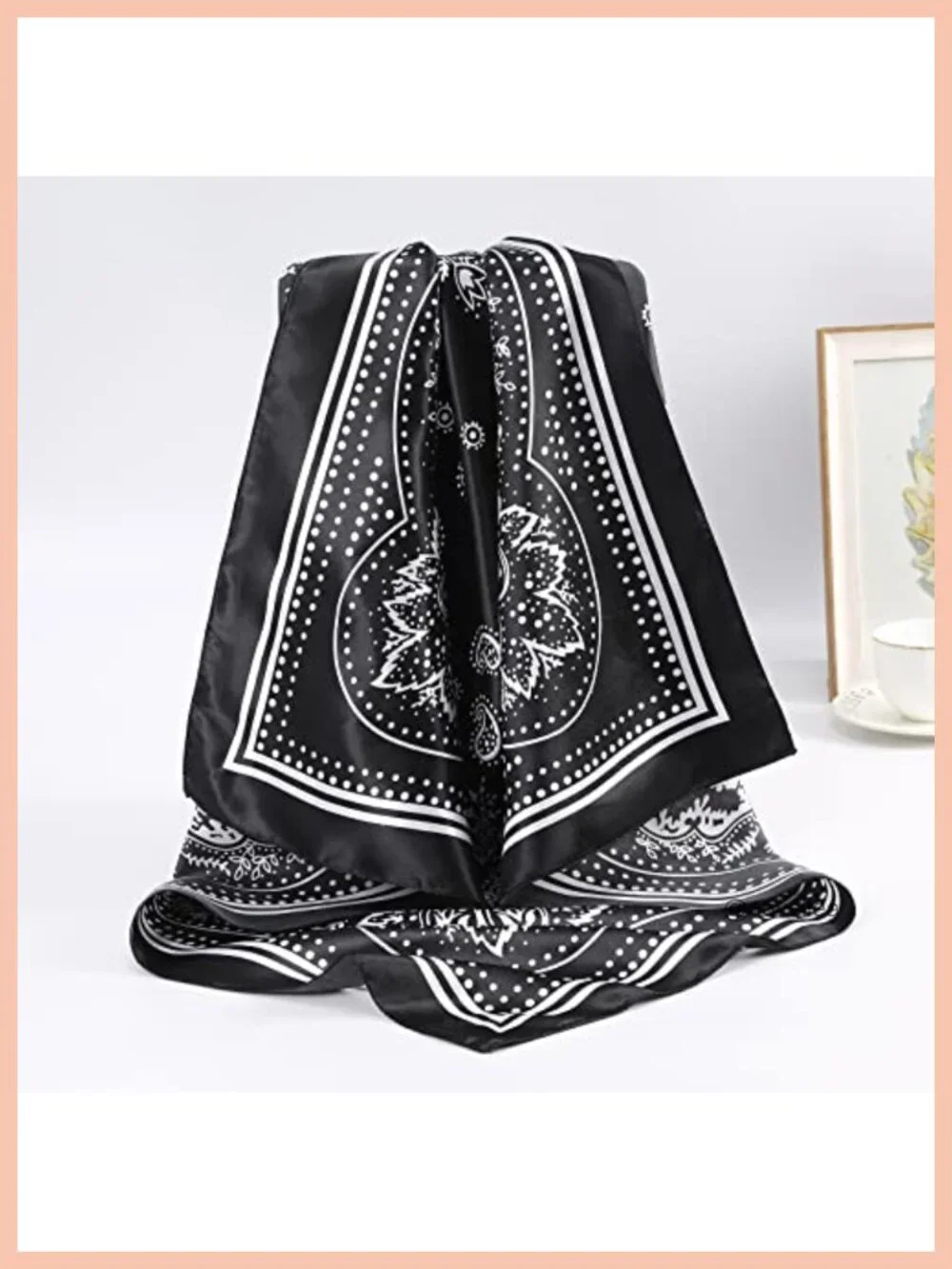 35-Inch Large Square Satin Scarves 4-Pack Silk-Like Neck Scarf Hair Wraps